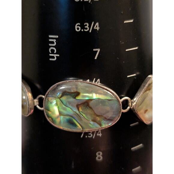 Sterling Silver Abalone Shell Toggle Bracelet - Picture 10 of 14